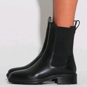 Aeyde Chelsea Jack Black Leather Ankle Booties Boots Pull On Rt $695 42 - US 11